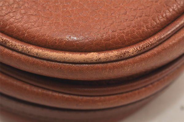 Authentic Burberrys Vintage Leather Shoulder Cross Body Bag Purse Brown 4795K