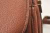 Authentic Burberrys Vintage Leather Shoulder Cross Body Bag Purse Brown 4795K