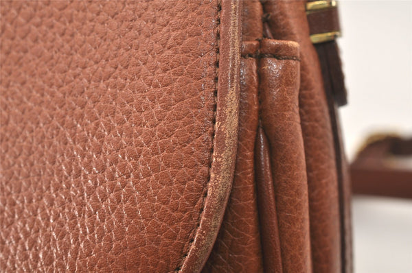 Authentic Burberrys Vintage Leather Shoulder Cross Body Bag Purse Brown 4795K