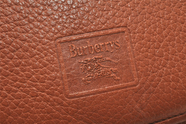 Authentic Burberrys Vintage Leather Shoulder Cross Body Bag Purse Brown 4795K
