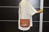 Authentic Burberrys Vintage Leather Shoulder Cross Body Bag Purse Brown 4795K