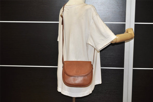 Authentic Burberrys Vintage Leather Shoulder Cross Body Bag Purse Brown 4795K