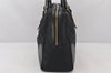 Auth GUCCI Hasler Horsebit Hand Boston Bag GG Canvas Leather 141503 Black 4796K