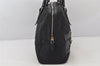 Auth GUCCI Hasler Horsebit Hand Boston Bag GG Canvas Leather 141503 Black 4796K