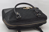 Auth GUCCI Hasler Horsebit Hand Boston Bag GG Canvas Leather 141503 Black 4796K