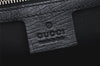 Auth GUCCI Hasler Horsebit Hand Boston Bag GG Canvas Leather 141503 Black 4796K