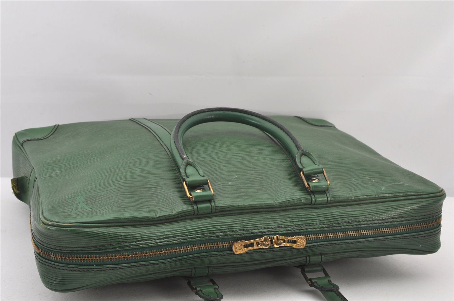 Authentic Louis Vuitton Epi Porte Documents Voyage Briefcase M54474 Green  4797K