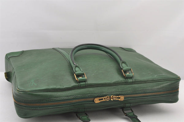 Authentic Louis Vuitton Epi Porte Documents Voyage Briefcase M54474 Green  4797K