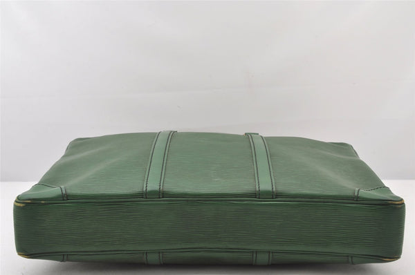 Authentic Louis Vuitton Epi Porte Documents Voyage Briefcase M54474 Green  4797K