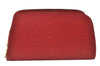 Authentic Louis Vuitton Epi Dauphine Cosmetic Pouch Red M48447 LV Junk 4798K