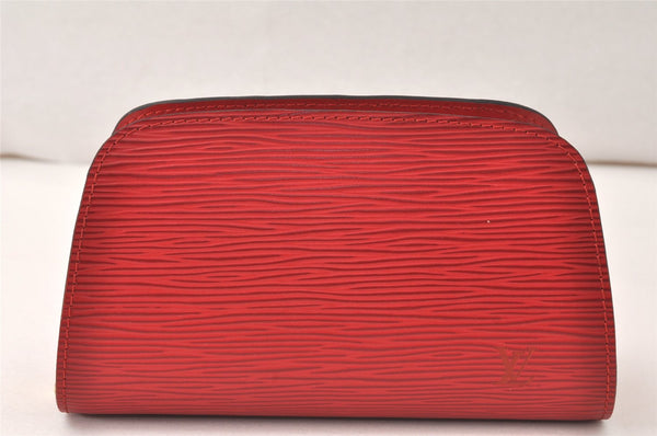 Authentic Louis Vuitton Epi Dauphine Cosmetic Pouch Red M48447 LV Junk 4798K