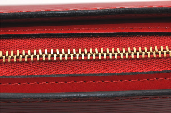 Authentic Louis Vuitton Epi Dauphine Cosmetic Pouch Red M48447 LV Junk 4798K