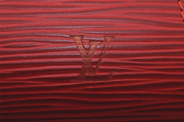 Authentic Louis Vuitton Epi Dauphine Cosmetic Pouch Red M48447 LV Junk 4798K