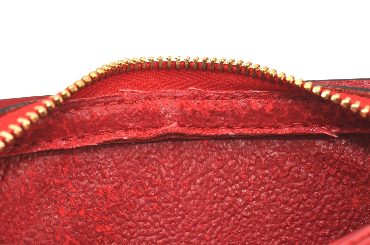 Authentic Louis Vuitton Epi Dauphine Cosmetic Pouch Red M48447 LV Junk 4798K