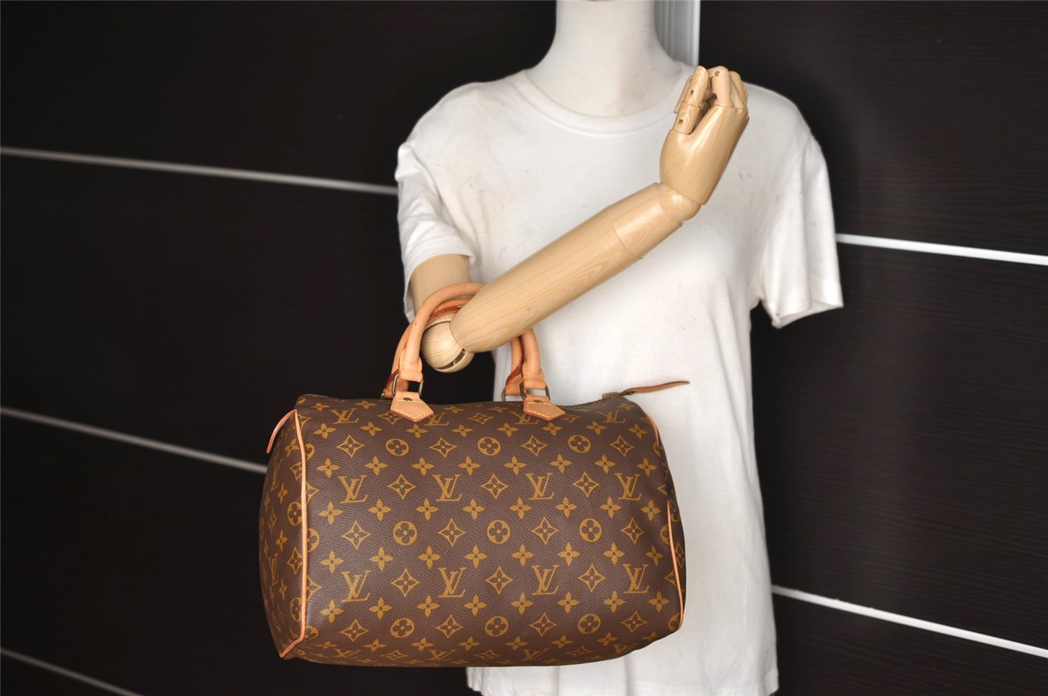 Authentic Louis Vuitton Monogram Speedy 30 Hand Boston Bag Old Model LV 4799I