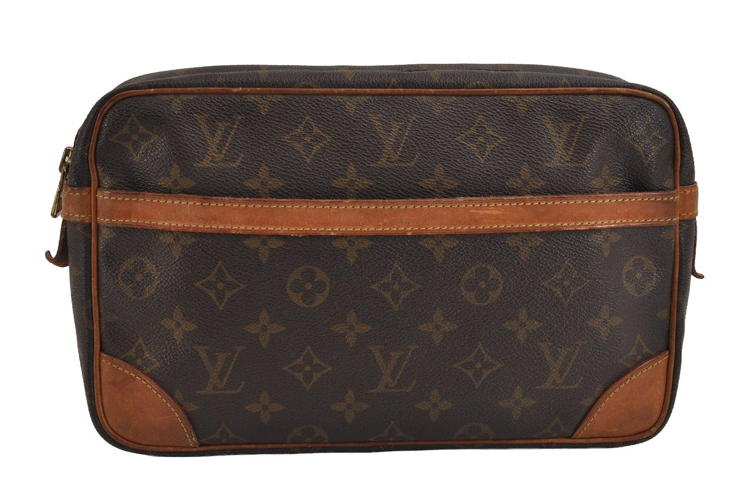 Authentic Louis Vuitton Monogram Compiegne 28 Clutch Hand Bag M51845 LV 4799J