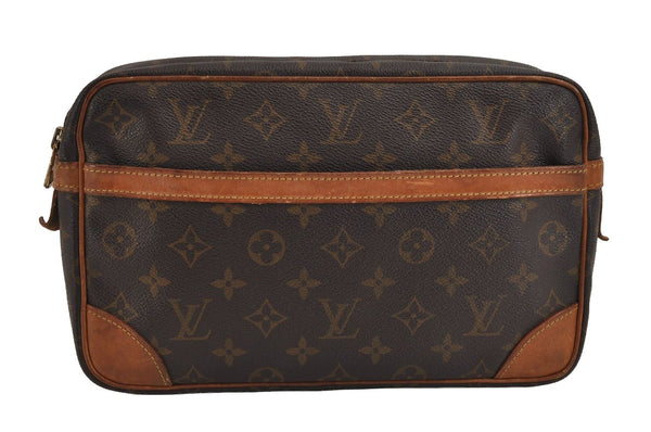 Authentic Louis Vuitton Monogram Compiegne 28 Clutch Hand Bag M51845 LV 4799J