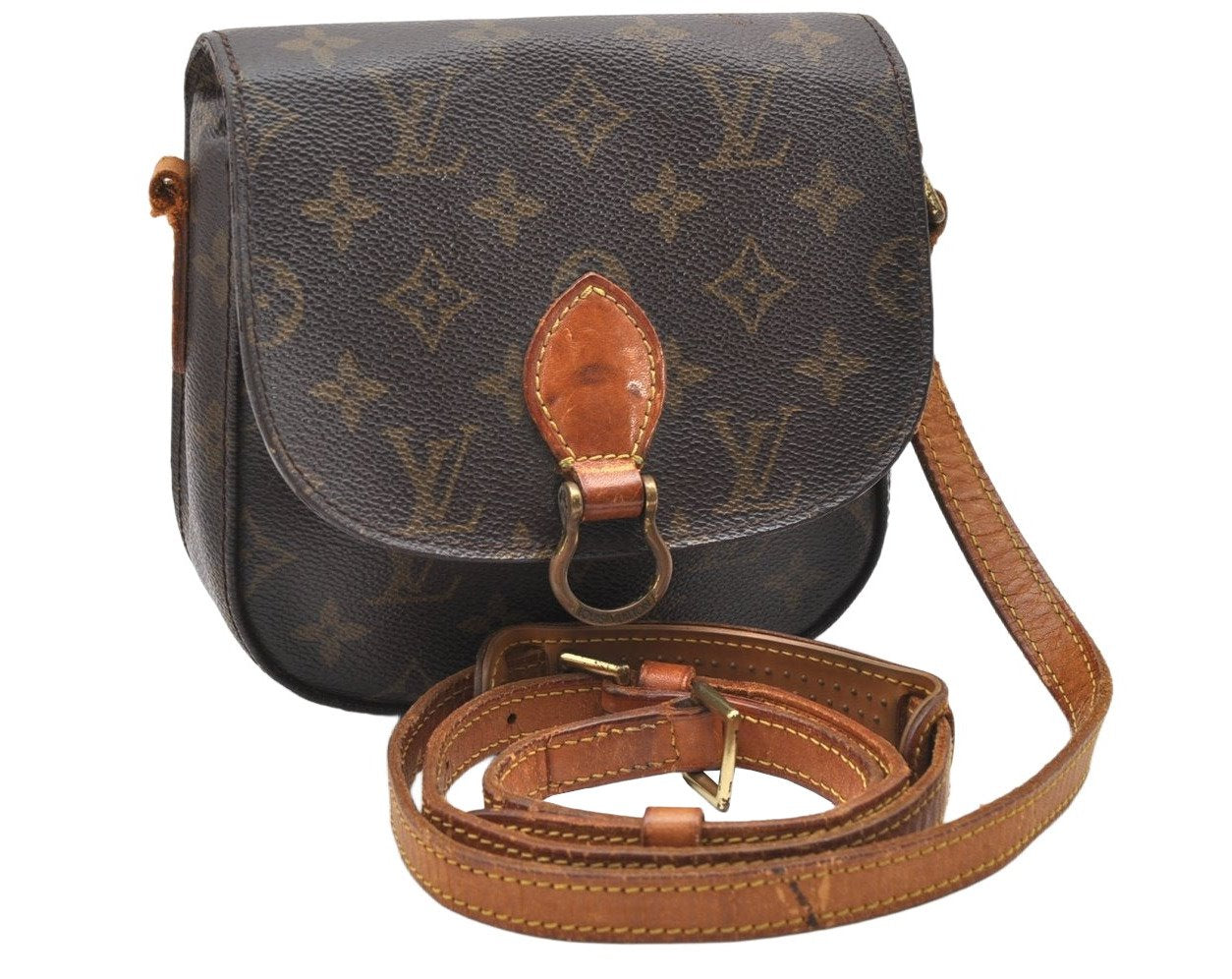 Authentic Louis Vuitton Monogram Saint Cloud PM M51244 Shoulder Bag Junk 4800K