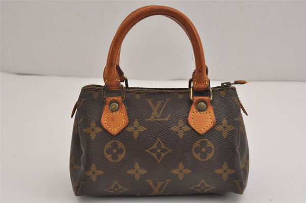 Authentic Louis Vuitton Monogram Mini Speedy Hand Bag Purse Old Model LV 4801J