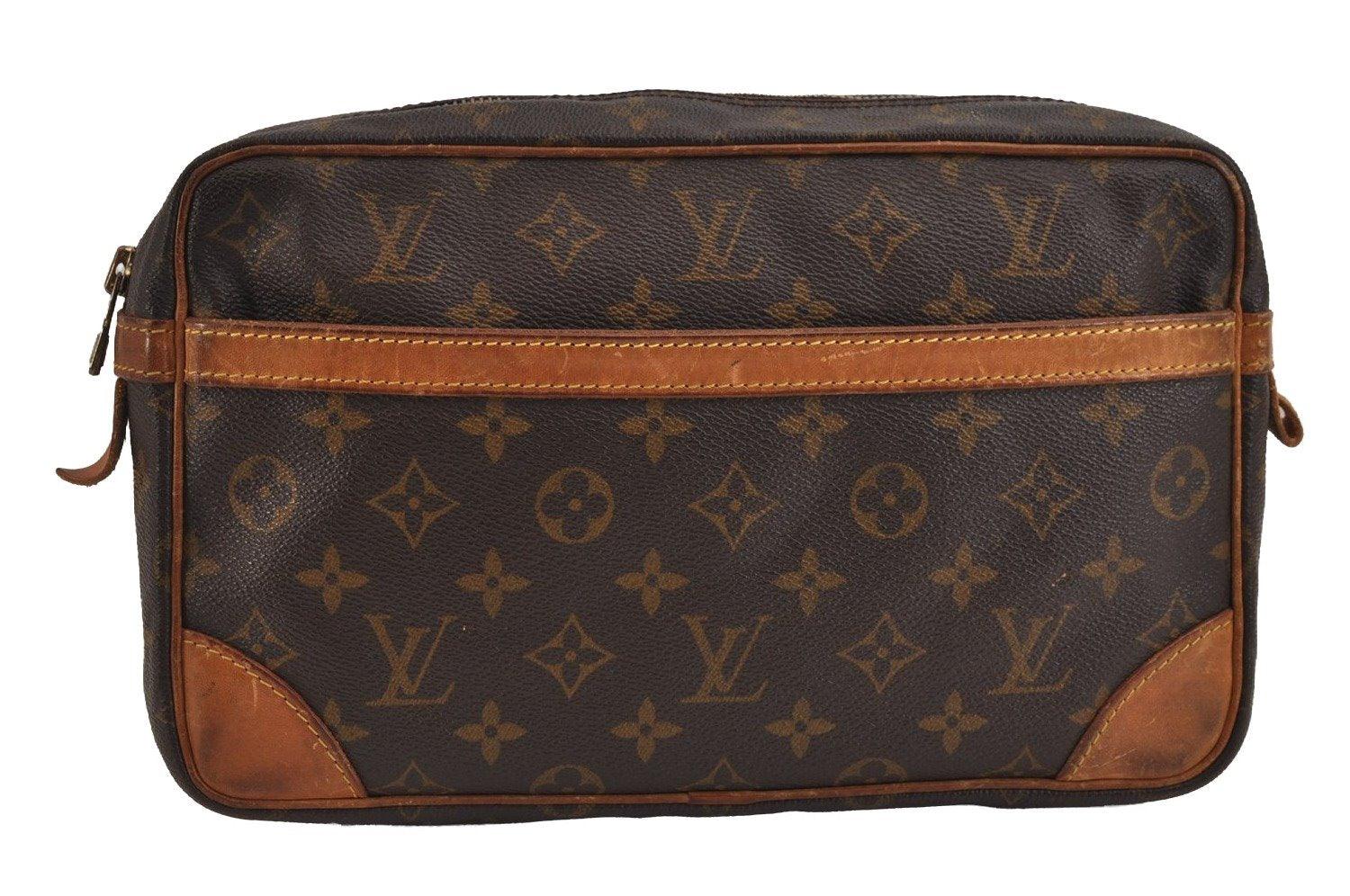 Authentic Louis Vuitton Monogram Compiegne 28 Clutch Hand Bag M51845 LV 4802J