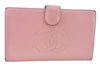 Authentic CHANEL Caviar Skin CoCo Mark Long Wallet Purse Pink 4803H