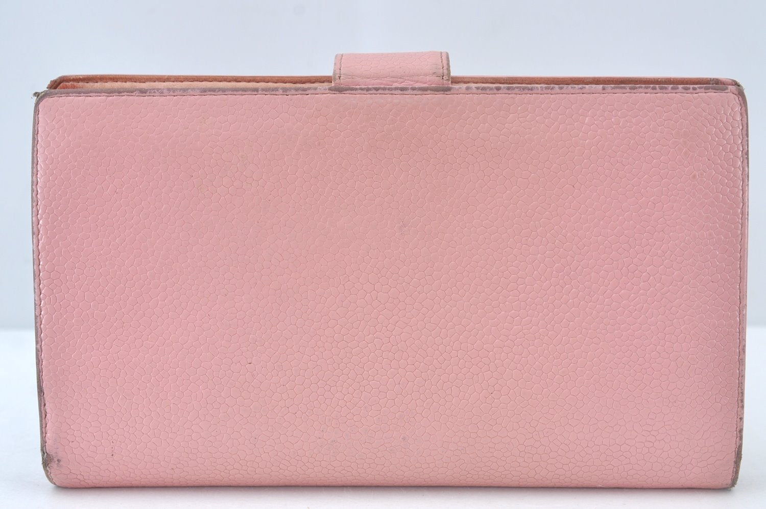 Authentic CHANEL Caviar Skin CoCo Mark Long Wallet Purse Pink 4803H