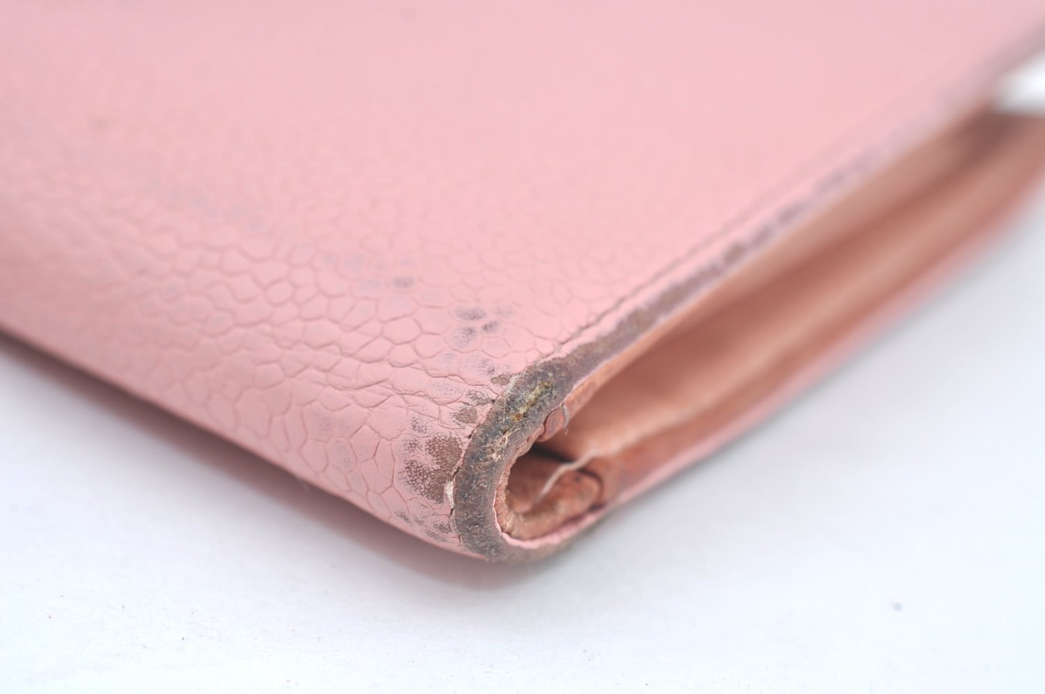 Authentic CHANEL Caviar Skin CoCo Mark Long Wallet Purse Pink 4803H