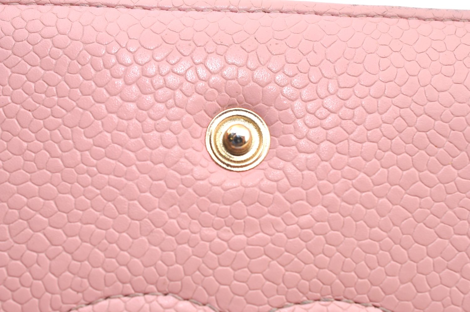 Authentic CHANEL Caviar Skin CoCo Mark Long Wallet Purse Pink 4803H