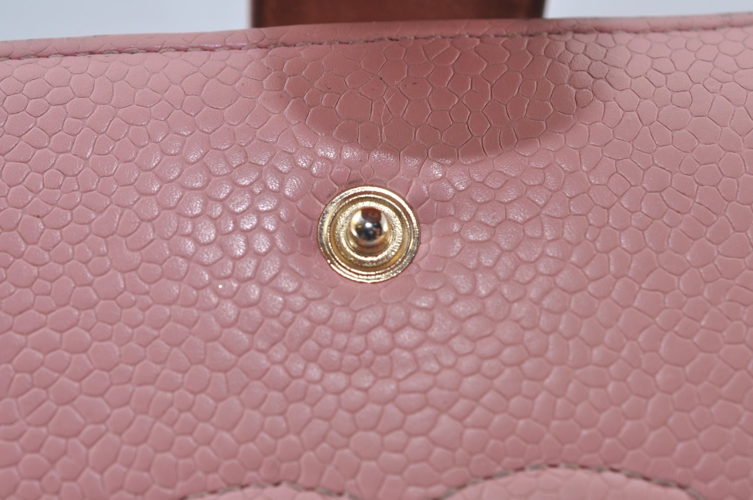 Authentic CHANEL Caviar Skin CoCo Mark Long Wallet Purse Pink 4803H
