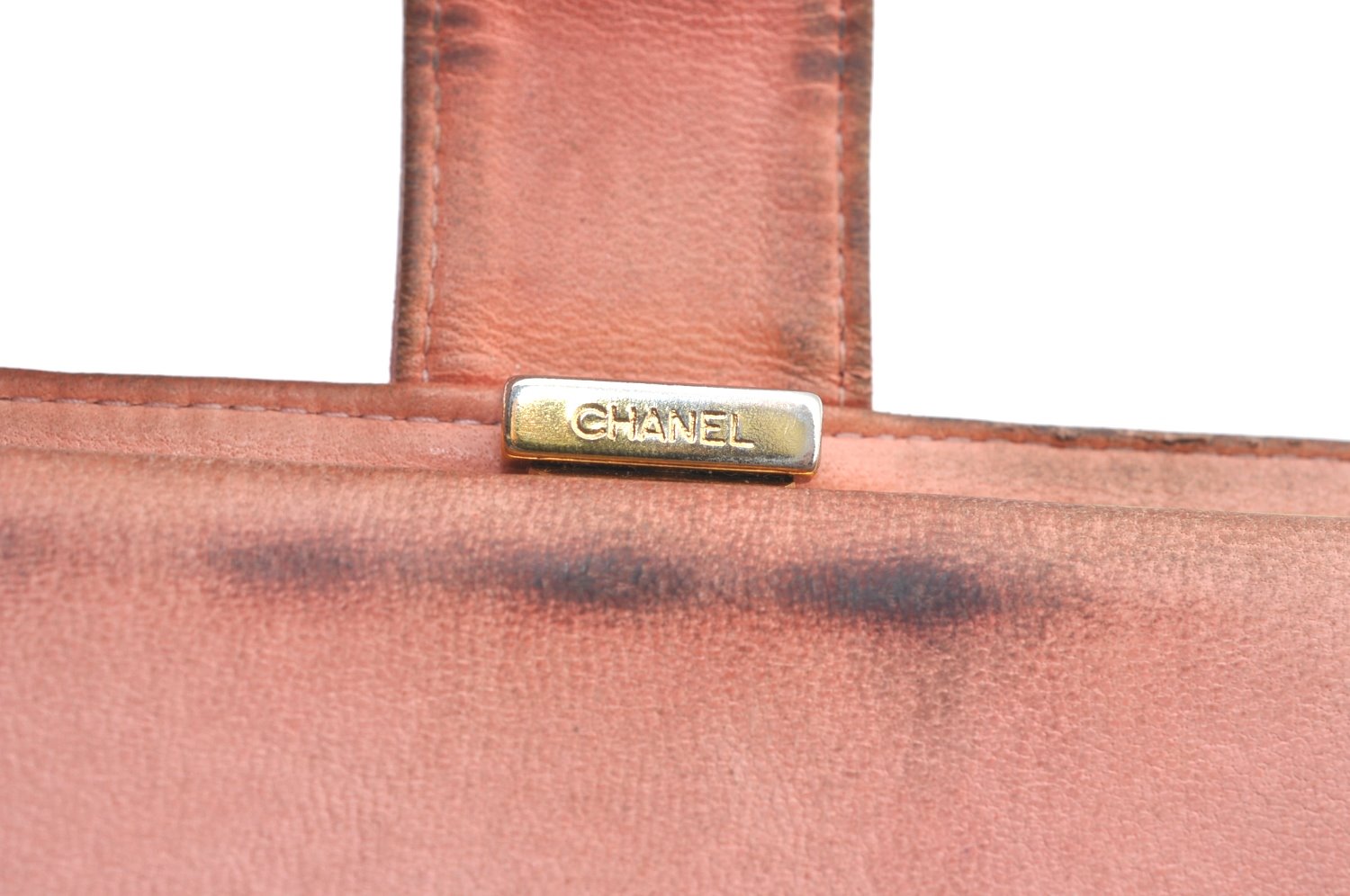 Authentic CHANEL Caviar Skin CoCo Mark Long Wallet Purse Pink 4803H