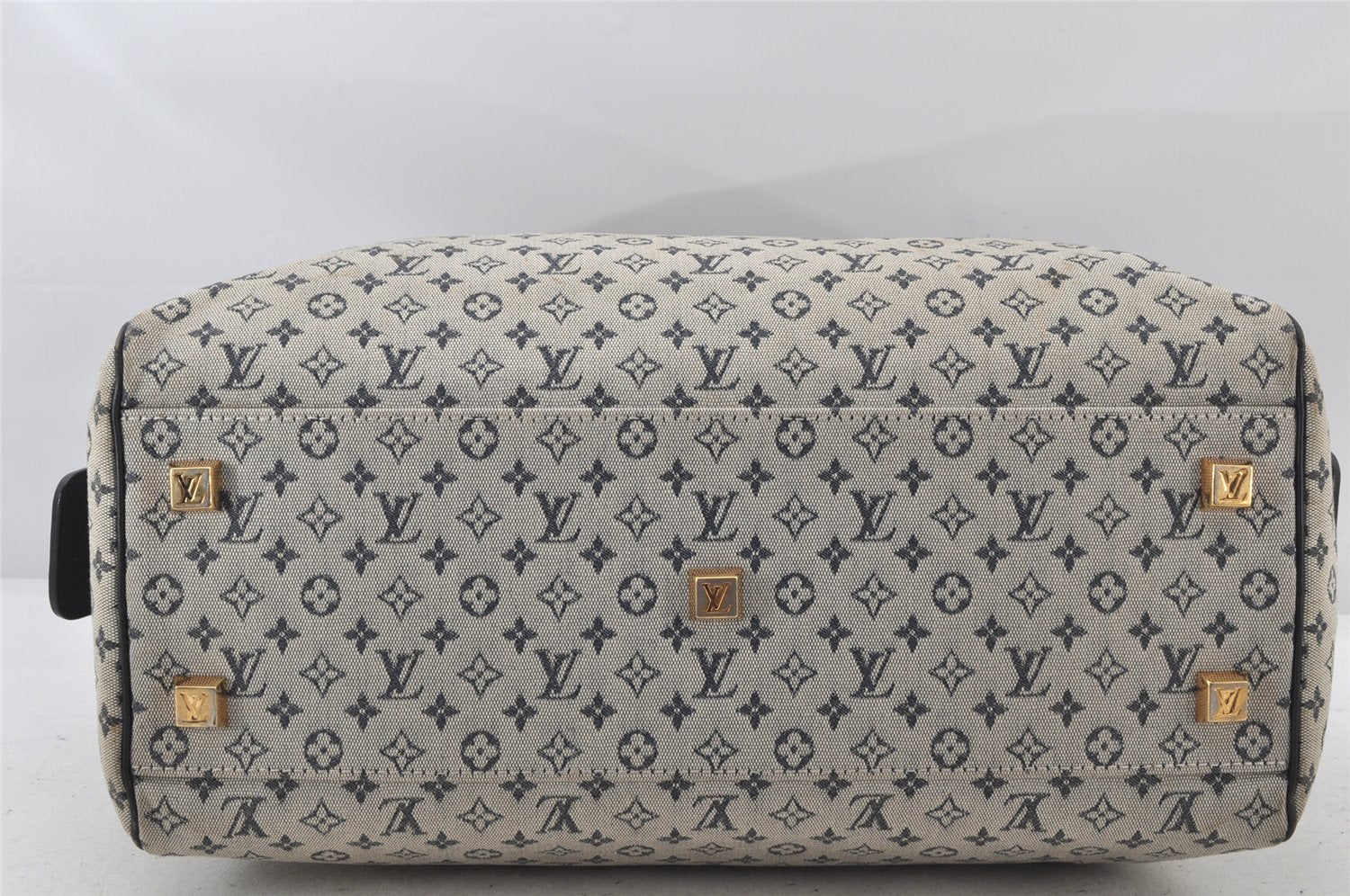 Authentic Louis Vuitton Monogram Mini Josephine GM Hand Bag Blue M92211 LV 4803K