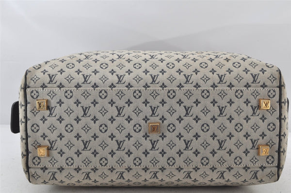 Authentic Louis Vuitton Monogram Mini Josephine GM Hand Bag Blue M92211 LV 4803K