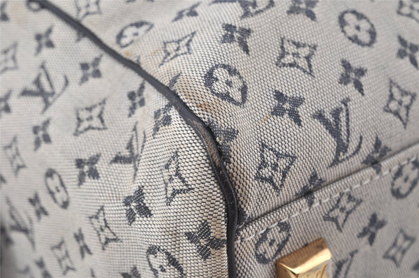 Authentic Louis Vuitton Monogram Mini Josephine GM Hand Bag Blue M92211 LV 4803K