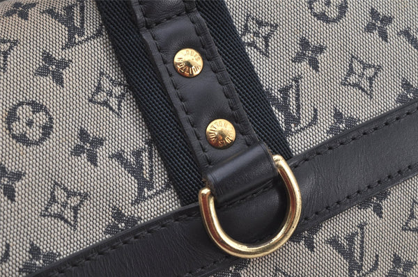 Authentic Louis Vuitton Monogram Mini Josephine GM Hand Bag Blue M92211 LV 4803K
