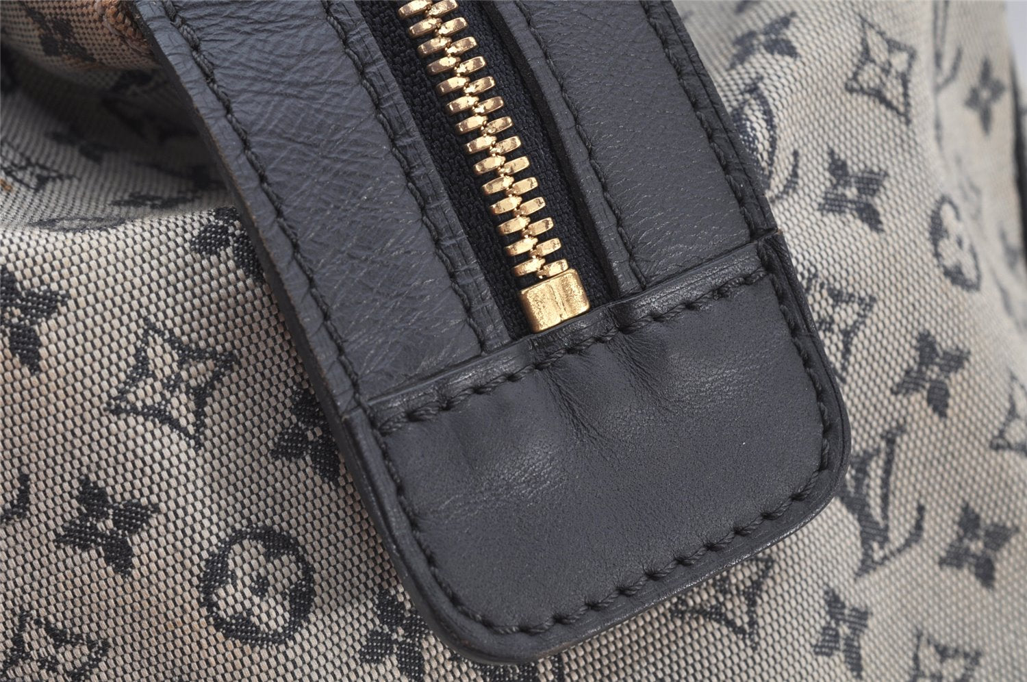 Authentic Louis Vuitton Monogram Mini Josephine GM Hand Bag Blue M92211 LV 4803K