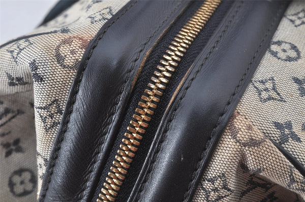 Authentic Louis Vuitton Monogram Mini Josephine GM Hand Bag Blue M92211 LV 4803K