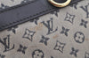 Authentic Louis Vuitton Monogram Mini Josephine GM Hand Bag Blue M92211 LV 4803K
