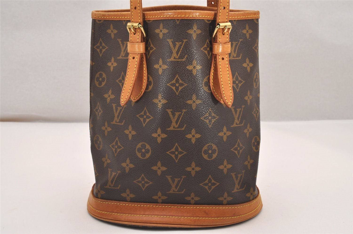 Authentic Louis Vuitton Monogram Bucket PM Shoulder Tote Bag M42238 Junk 4804J