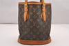Authentic Louis Vuitton Monogram Bucket PM Shoulder Tote Bag M42238 Junk 4804J