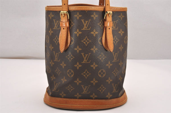 Authentic Louis Vuitton Monogram Bucket PM Shoulder Tote Bag M42238 Junk 4804J