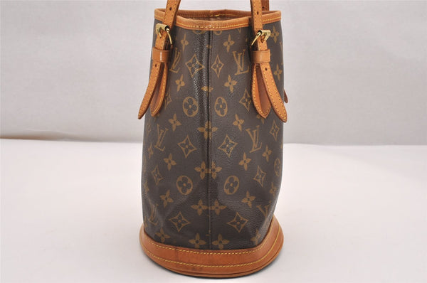 Authentic Louis Vuitton Monogram Bucket PM Shoulder Tote Bag M42238 Junk 4804J