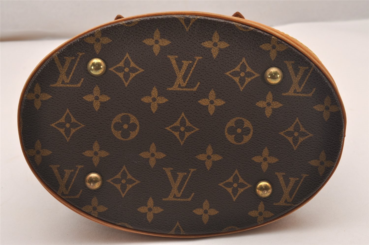 Authentic Louis Vuitton Monogram Bucket PM Shoulder Tote Bag M42238 Junk 4804J