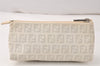 Authentic FENDI Vintage Zucchino Pouch Purse PVC Leather White 4804K