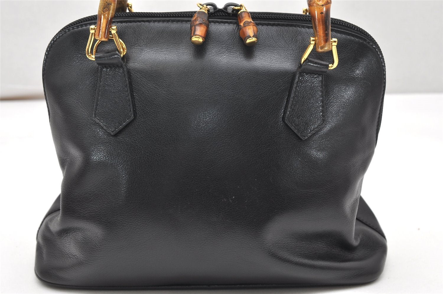 Authentic GUCCI Bamboo 2Way Shoulder Hand Bag Purse Leather Black Junk 4805K