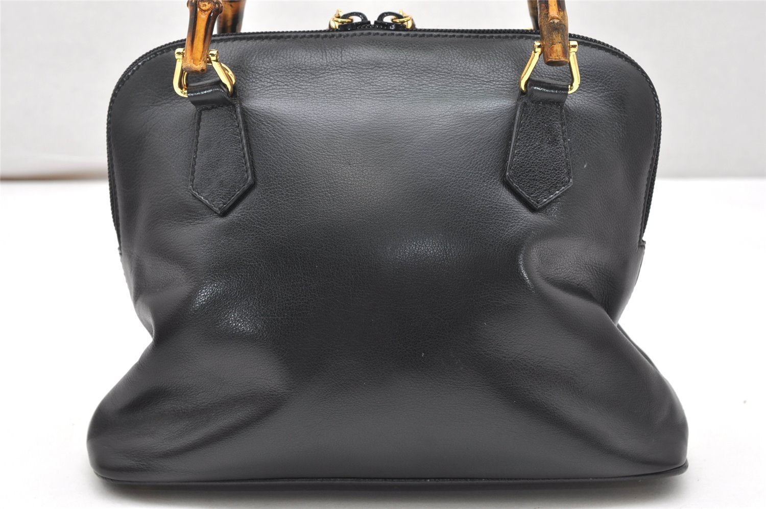 Authentic GUCCI Bamboo 2Way Shoulder Hand Bag Purse Leather Black Junk 4805K