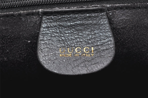 Authentic GUCCI Bamboo 2Way Shoulder Hand Bag Purse Leather Black Junk 4805K