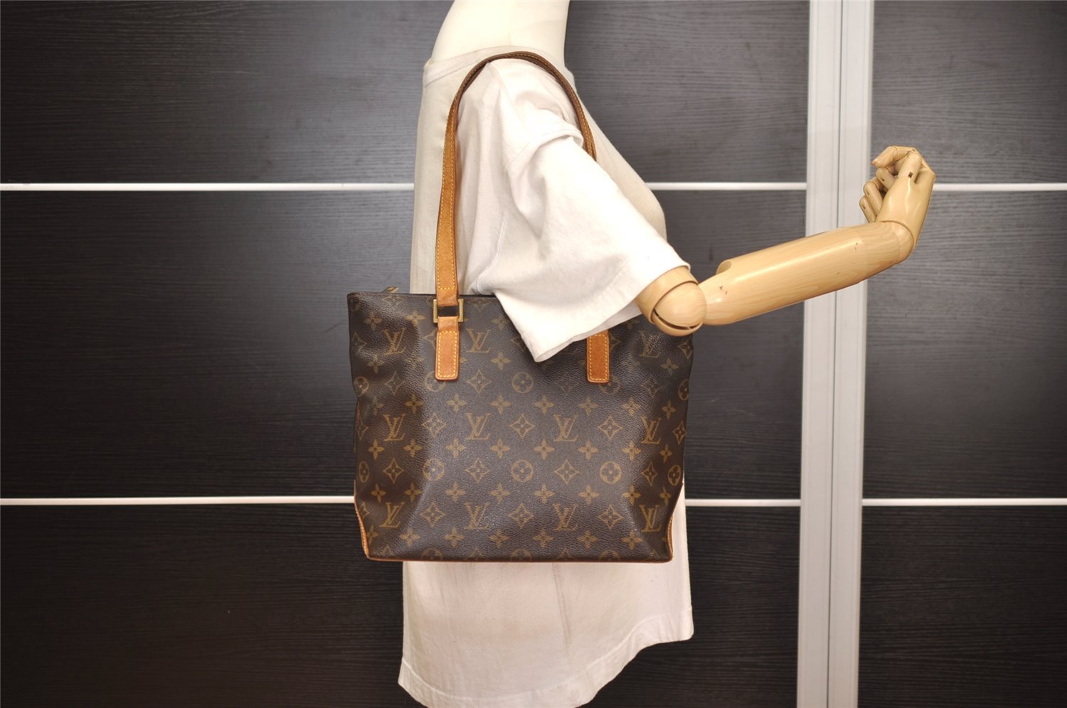 Authentic Louis Vuitton Monogram Cabas Piano Shoulder Tote Bag M51148 LV 4806J