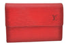 Authentic Louis Vuitton Epi Porte Tresor Etui Papier Wallet Red M63717 LV 4808K