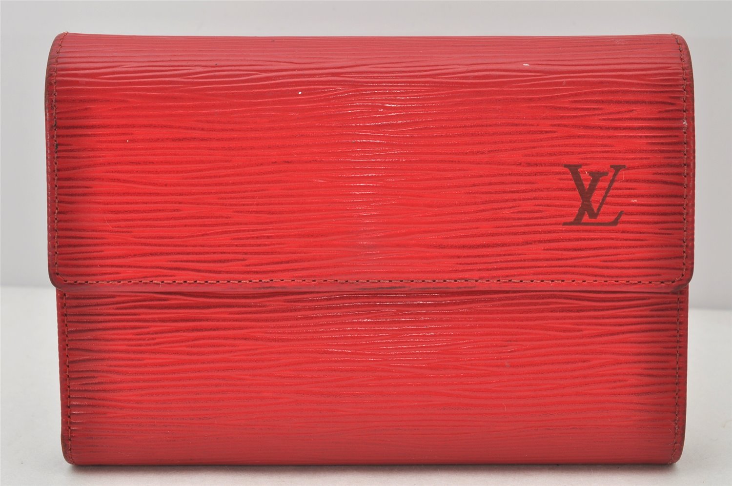 Authentic Louis Vuitton Epi Porte Tresor Etui Papier Wallet Red M63717 LV 4808K