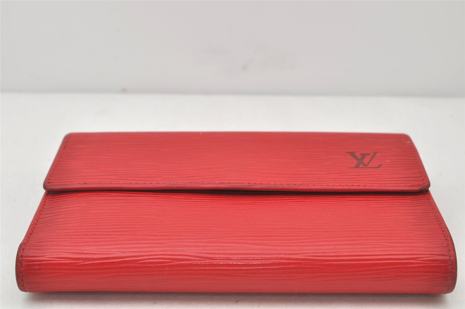 Authentic Louis Vuitton Epi Porte Tresor Etui Papier Wallet Red M63717 LV 4808K